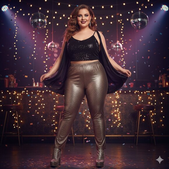 Torrid Women's 6X Bronze Metallic Speckled Leggings - Picture 1 of 11